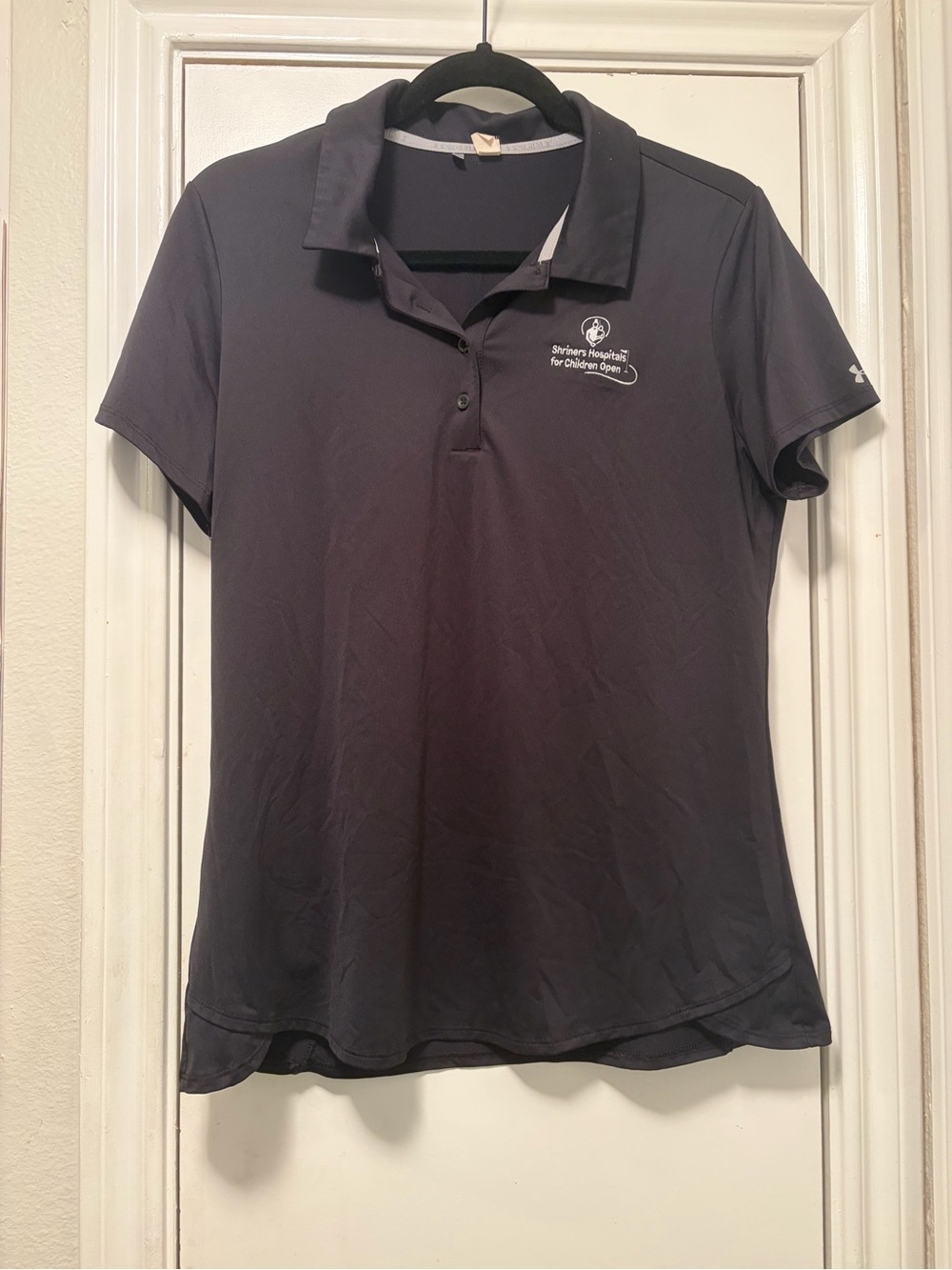 Under Armour Women's Black Short-Sleeve Golf Polo with Shriners Logo